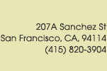 David Olem Psychotherapy Address: 207A Sanchez St., San Francisco, CA 94114, (415) 820-3904